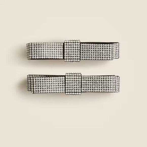 J.Crew Sparkle Bow Hair Clips set-of-two - Picture 2 of 6